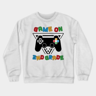 Back To School Game On 2nd Grade Funny Gamer Kids Boys Crewneck Sweatshirt